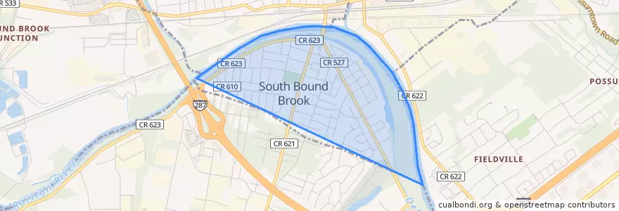 Mapa de ubicacion de South Bound Brook.