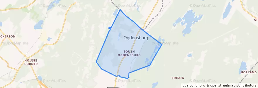 Mapa de ubicacion de Ogdensburg.