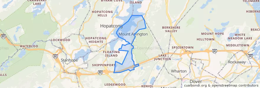 Mapa de ubicacion de Mount Arlington.