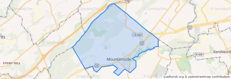 Mapa de ubicacion de Mountainside.