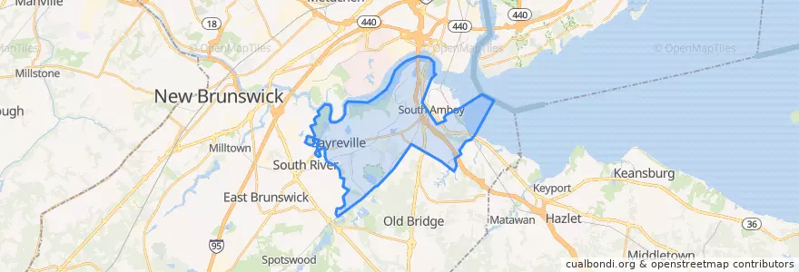 Mapa de ubicacion de Sayreville.
