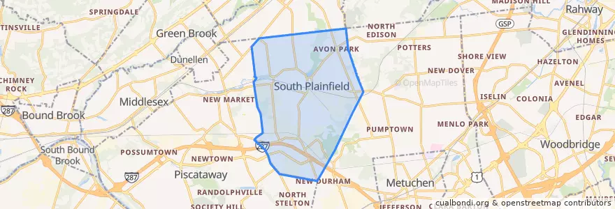 Mapa de ubicacion de South Plainfield.