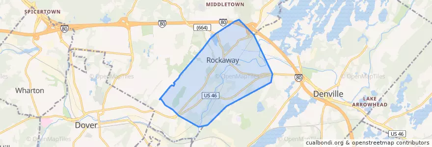 Mapa de ubicacion de Rockaway.