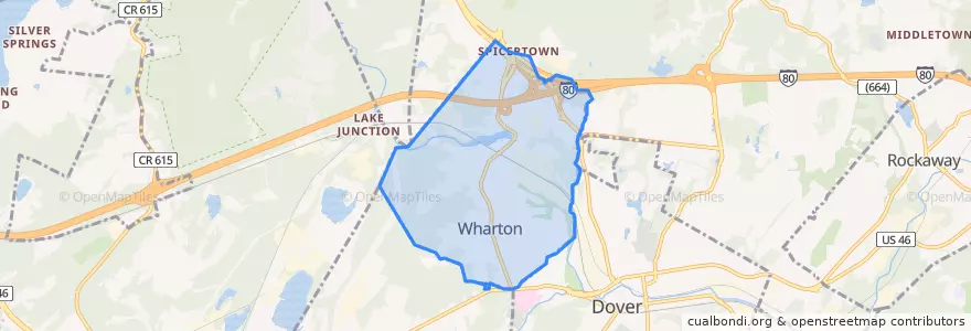 Mapa de ubicacion de Wharton.