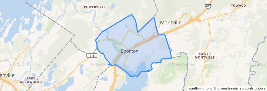 Mapa de ubicacion de Boonton.