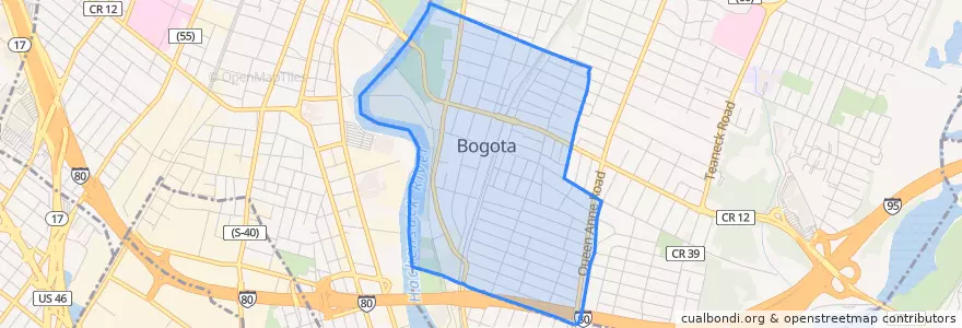 Mapa de ubicacion de Bogota.