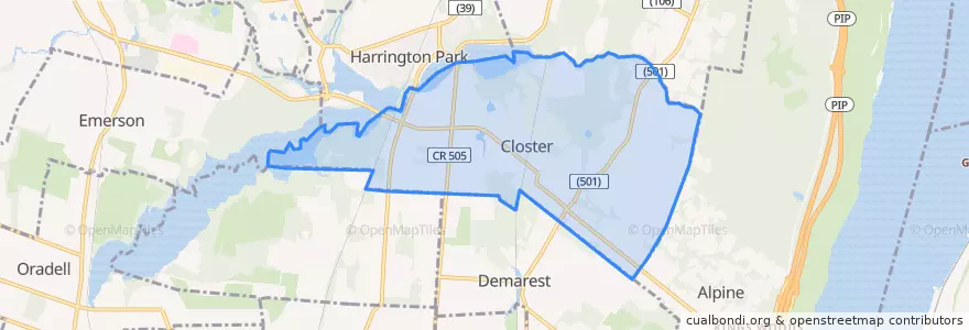 Mapa de ubicacion de Closter.