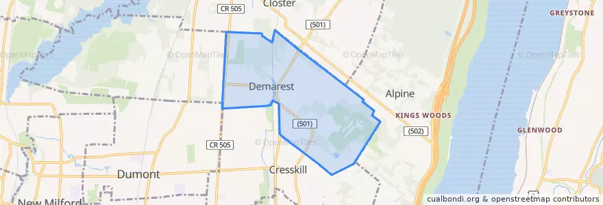 Mapa de ubicacion de Demarest.