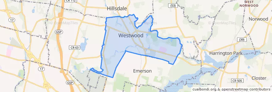 Mapa de ubicacion de Westwood.
