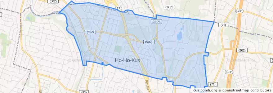 Mapa de ubicacion de Ho-Ho-Kus.