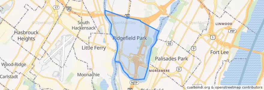 Mapa de ubicacion de Ridgefield Park.