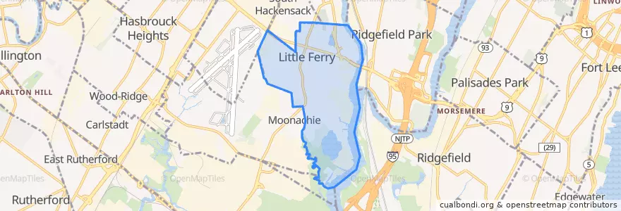 Mapa de ubicacion de Little Ferry.
