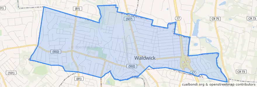 Mapa de ubicacion de Waldwick.