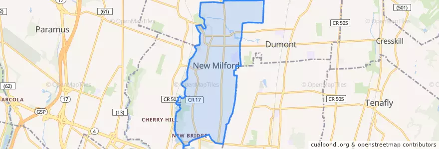 Mapa de ubicacion de New Milford.