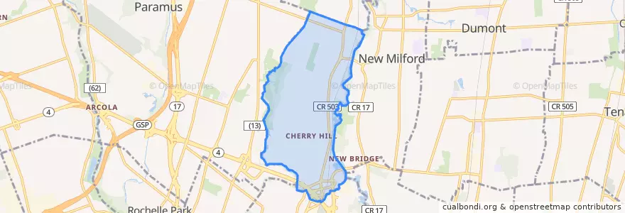 Mapa de ubicacion de River Edge.