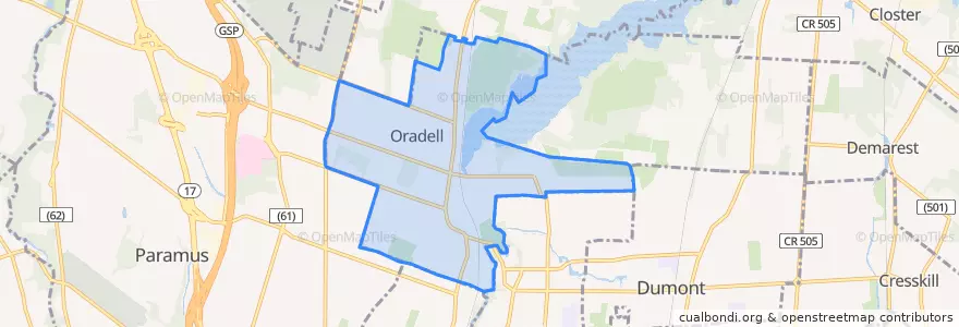 Mapa de ubicacion de Oradell.