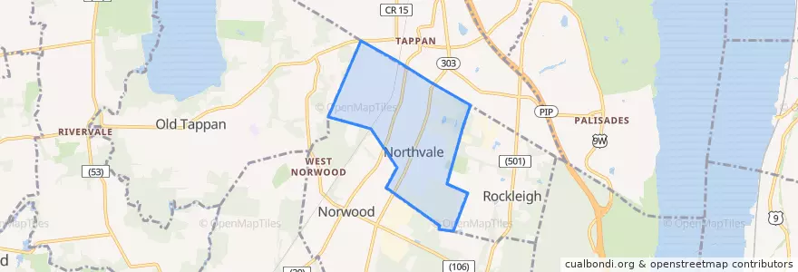 Mapa de ubicacion de Northvale.
