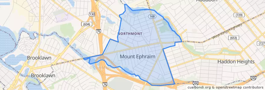 Mapa de ubicacion de Mount Ephraim.
