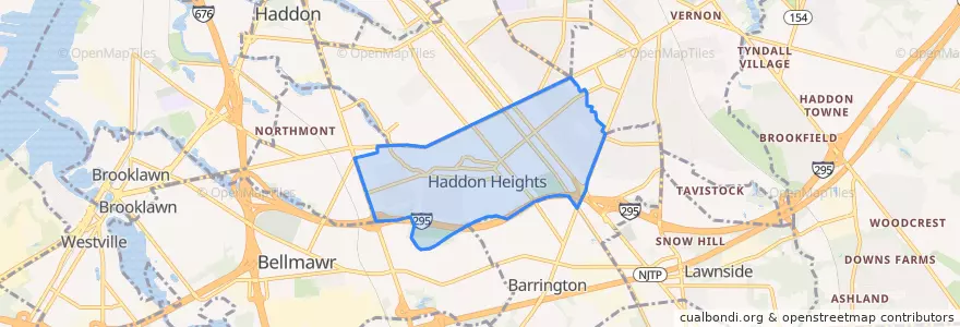 Mapa de ubicacion de Haddon Heights.