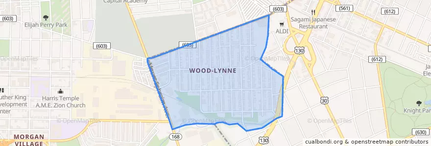 Mapa de ubicacion de Woodlynne.