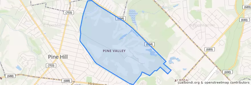 Mapa de ubicacion de Pine Valley.