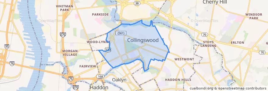 Mapa de ubicacion de Collingswood.