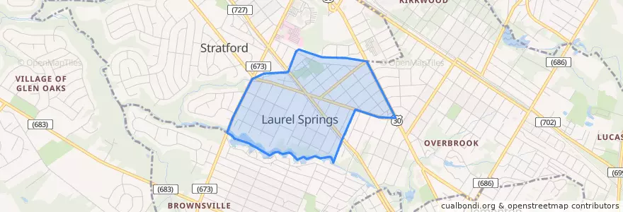Mapa de ubicacion de Laurel Springs.