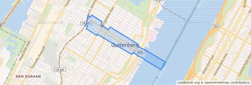 Mapa de ubicacion de Guttenberg.