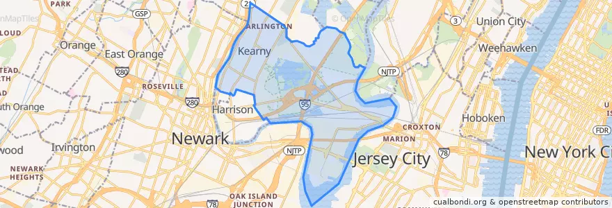 Mapa de ubicacion de Kearny.
