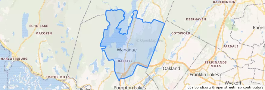 Mapa de ubicacion de Wanaque.