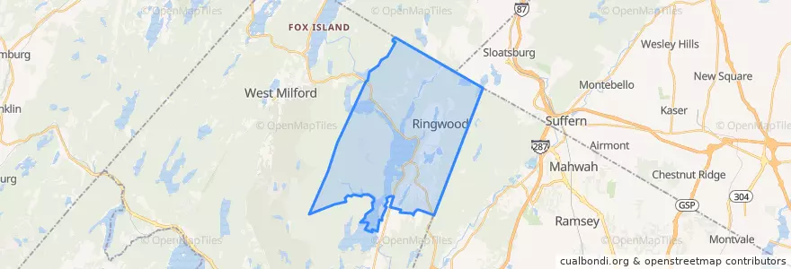 Mapa de ubicacion de Ringwood.
