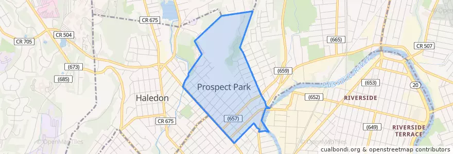 Mapa de ubicacion de Prospect Park.