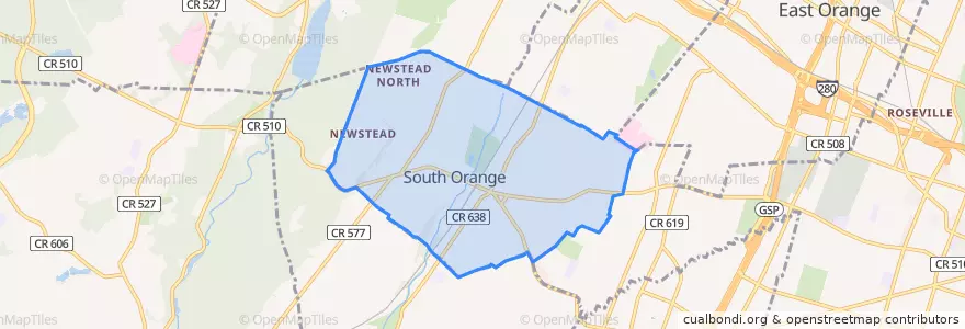 Mapa de ubicacion de South Orange.