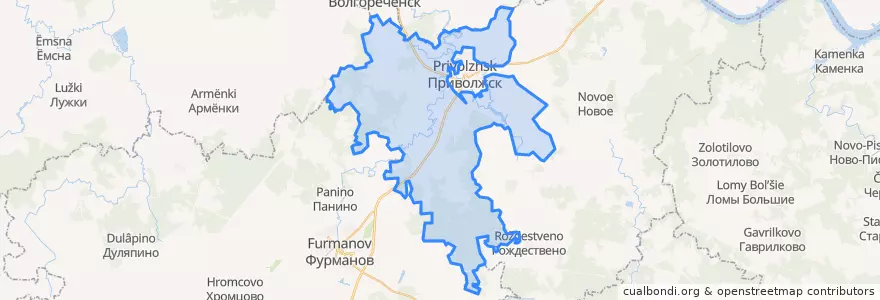 Mapa de ubicacion de Ингарское сельское поселение.