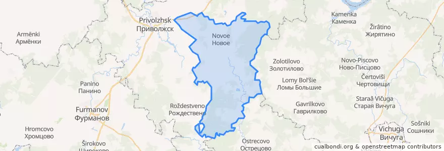 Mapa de ubicacion de Новское сельское поселение.