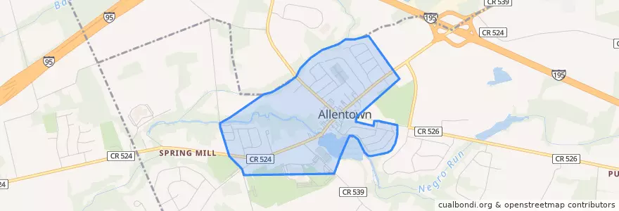Mapa de ubicacion de Allentown.
