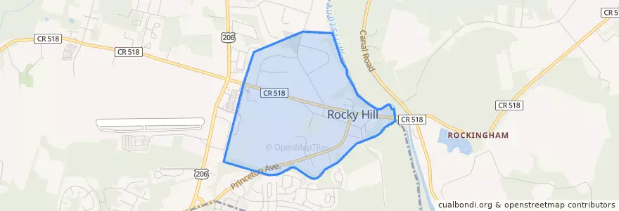 Mapa de ubicacion de Rocky Hill.