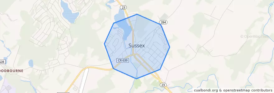 Mapa de ubicacion de Sussex.