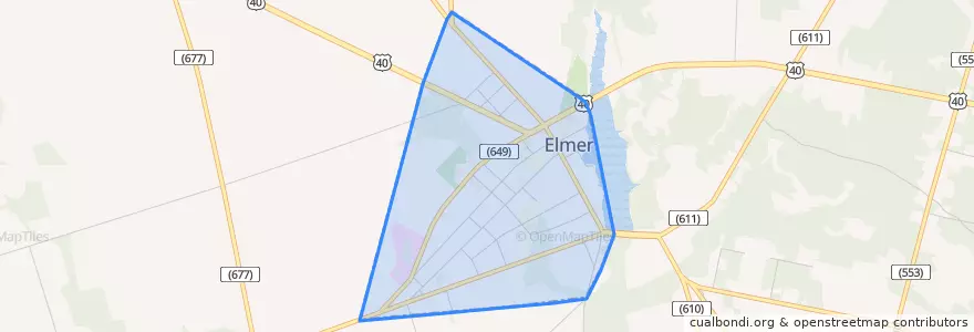 Mapa de ubicacion de Elmer.