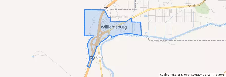 Mapa de ubicacion de Williamsburg.