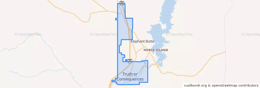 Mapa de ubicacion de Truth or Consequences.