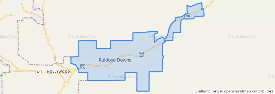 Mapa de ubicacion de Ruidoso Downs.