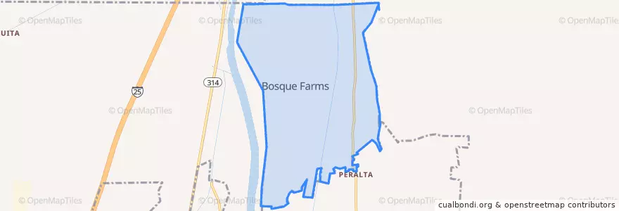 Mapa de ubicacion de Bosque Farms.