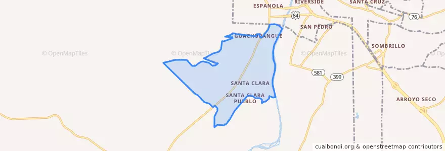 Mapa de ubicacion de Santa Clara Pueblo.