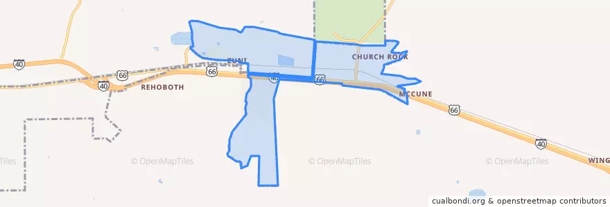 Mapa de ubicacion de Church Rock.