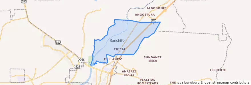 Mapa de ubicacion de Santa Ana Pueblo.