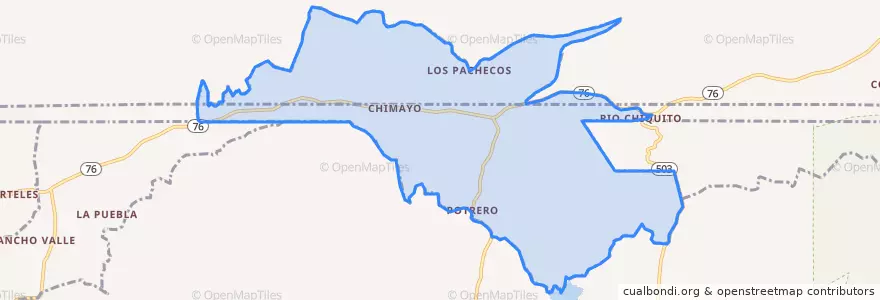 Mapa de ubicacion de Chimayo.