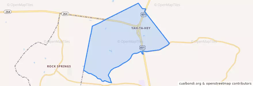Mapa de ubicacion de Yah-ta-hey.