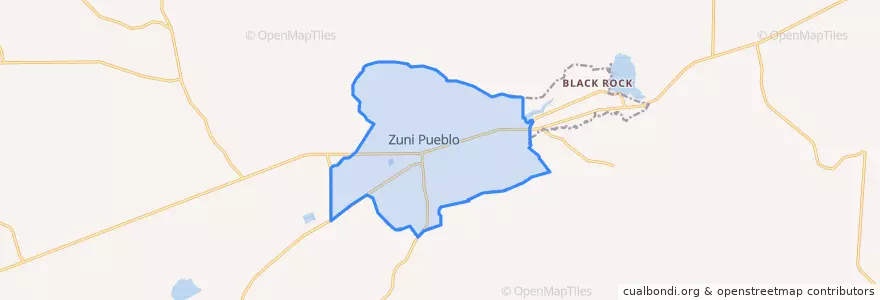 Mapa de ubicacion de Zuni Pueblo.
