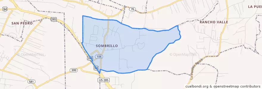 Mapa de ubicacion de Sombrillo.